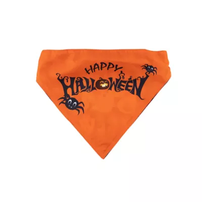 Product Hip Doggie Halloween "The Boo Crew" and  "Happy Halloween" Reversible Dog Bandana