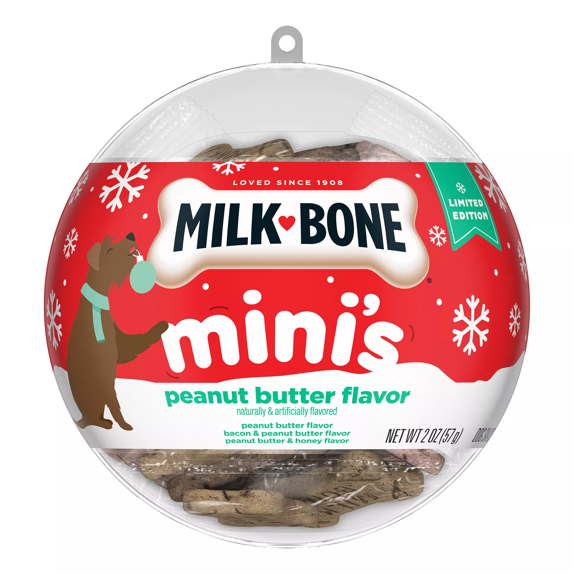 Milk-Bone Holiday Ornament Mini Biscuits Dog Treats - Peanut Butter