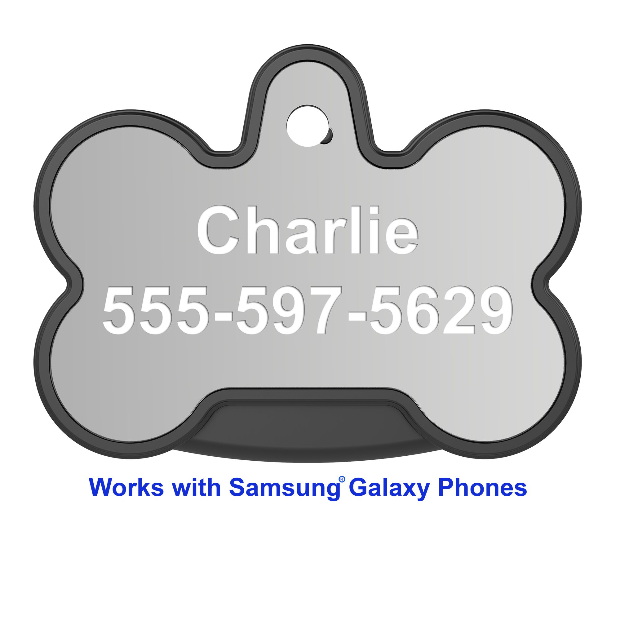 YIP Smart Tag Dog Bone Personalized ID Tag and Tracker Works with Samsung Galaxy Smartphones