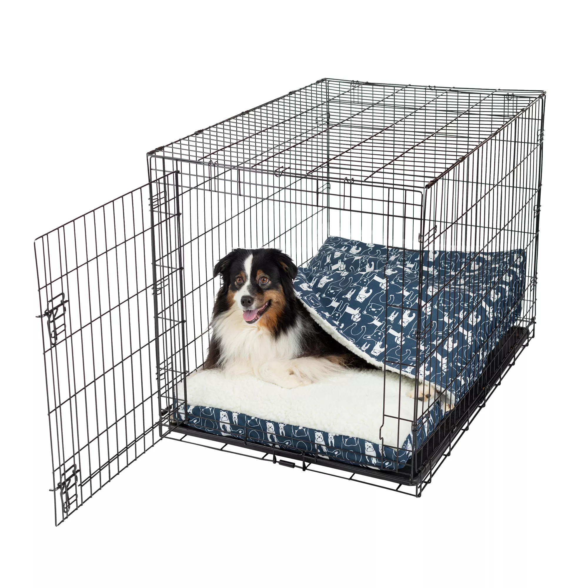 Snoozer® Wag Collection Pedigree Denim Luxury Cozy Cave® Dog Crate Bed