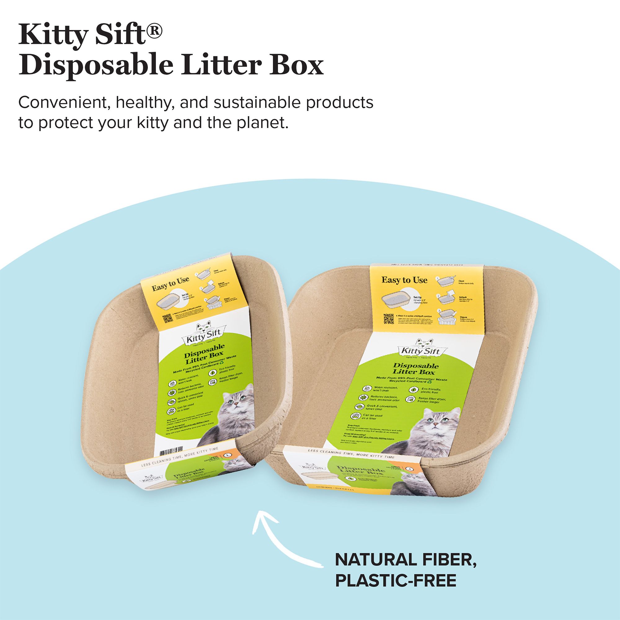 Kitty Sift® Disposable Jumbo Litter Box, Made W/ Eco-Friendly Material, Replace Every 3 Weeks- 3 Ct - thumbnail 7