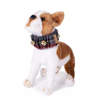 Product Pendleton Grey Stewart Plaid Jingle Bells Dog Collar