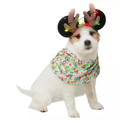 Product Rubie's Pet Shop Holiday Mickey Mouse Reindeer Light Up Pet Accessory