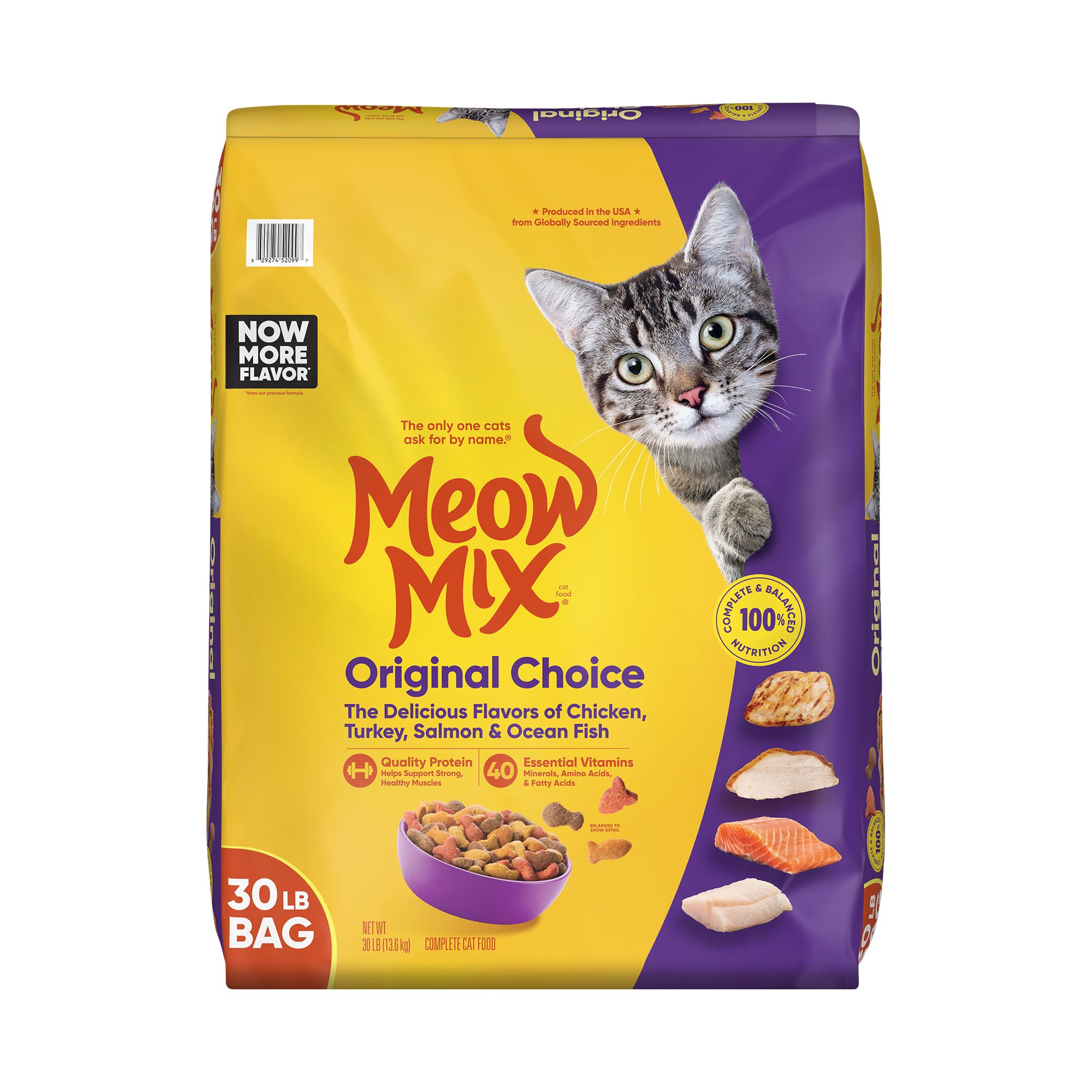 Meow Mix Original Choice Dry Cat Food All Ages, Chicken, Turkey, Salmon, Ocean Fish