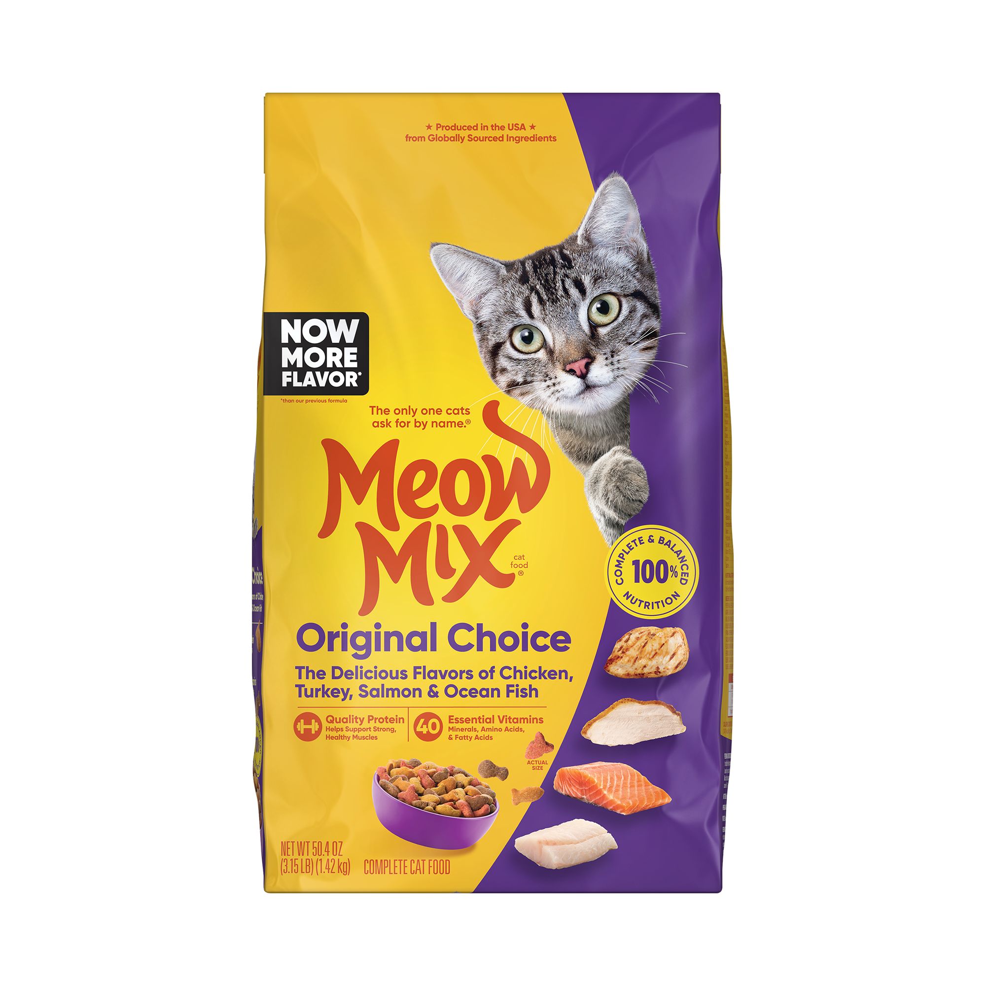 Meow Mix Original Choice Dry Cat Food All Ages Chicken Turkey Salmon Ocean Fish