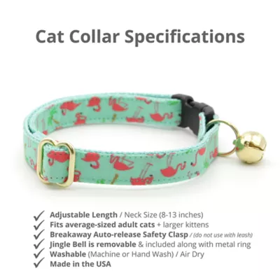 Product Made By Cleo® Flamingo Aqua Tropical Breakaway Cat Collar