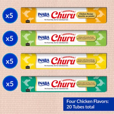 Product Inaba Churu Purees Variety Pack Lickable Cat Treats - Chicken, Grain Free