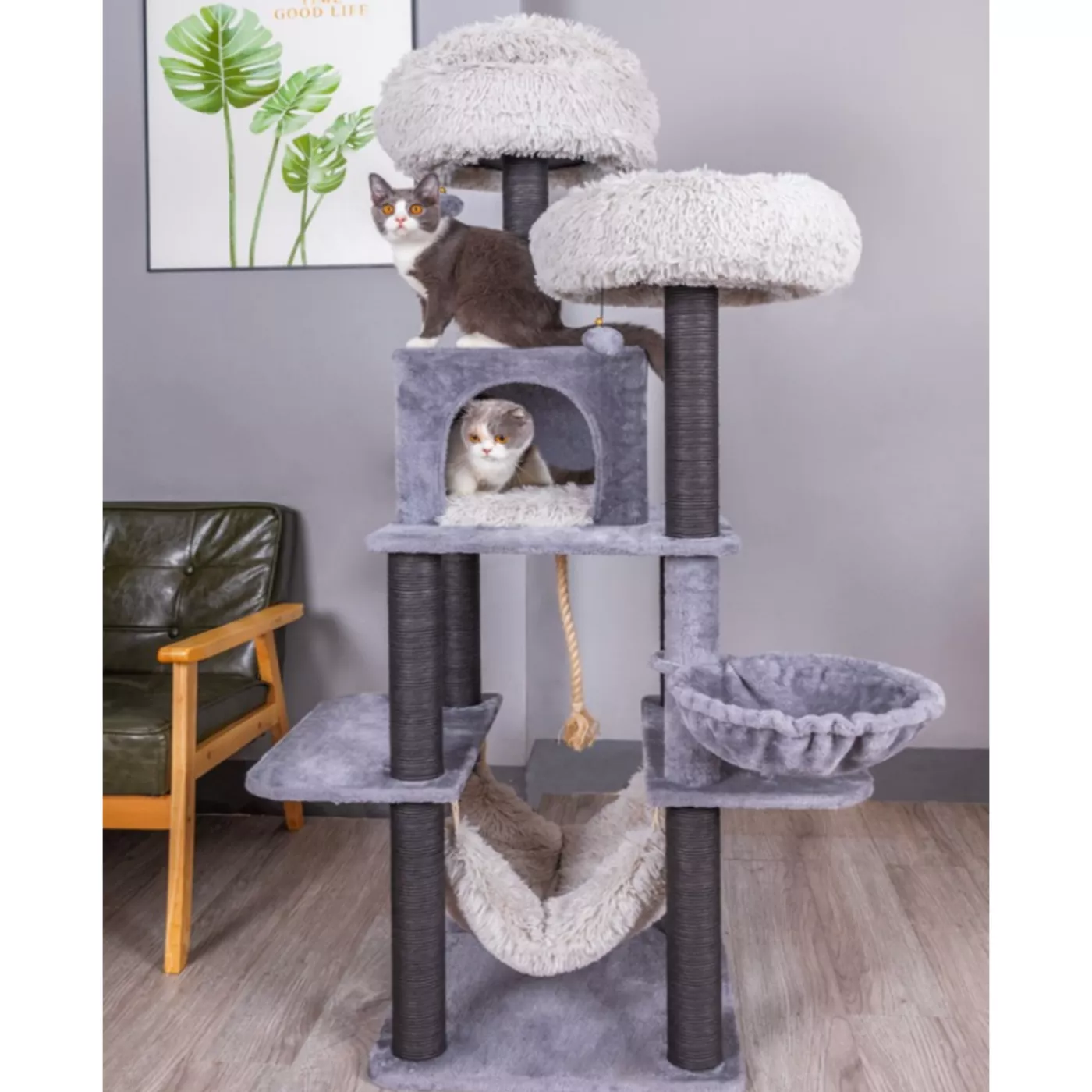 Gray cat trees hotsell