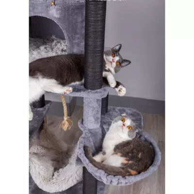 Product Catry 63-in Bradbury 7-Level Multi-Activity Cat Tree, Gray & Black