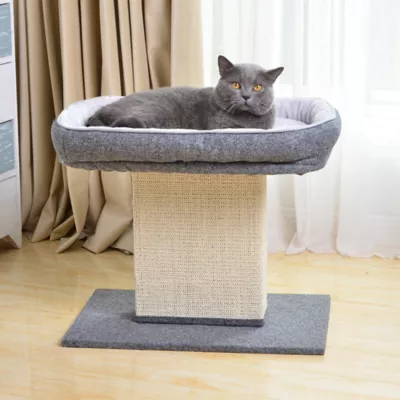 Product Catry 23-in Grey Cat Scratching Post with Top Bed