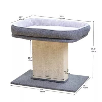 Product Catry 23-in Grey Cat Scratching Post with Top Bed