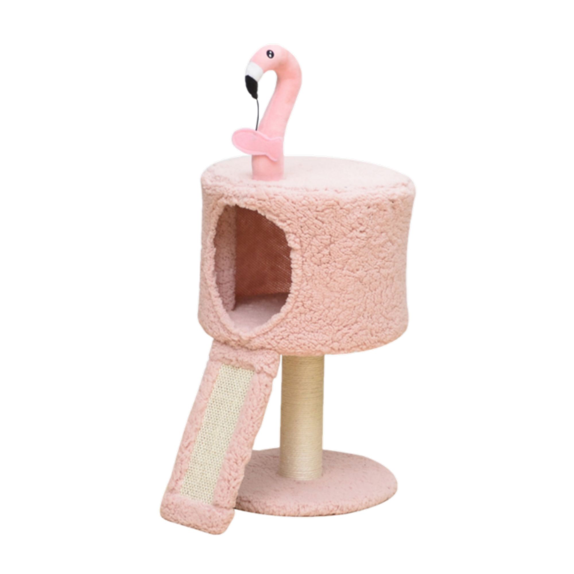 Catry 29 in. Flamingo Cat Condo with Scratching Post Pink