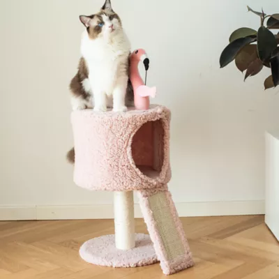 Product Catry 29-in Flamingo Cat Condo with Scratching Post, Pink