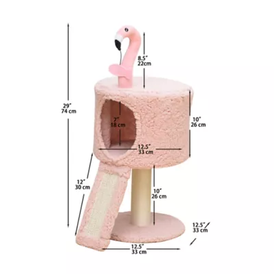 Product Catry 29-in Flamingo Cat Condo with Scratching Post, Pink