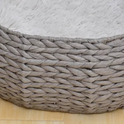 Product PetPals Buttercup Grey Handwoven Basket Pet Bed