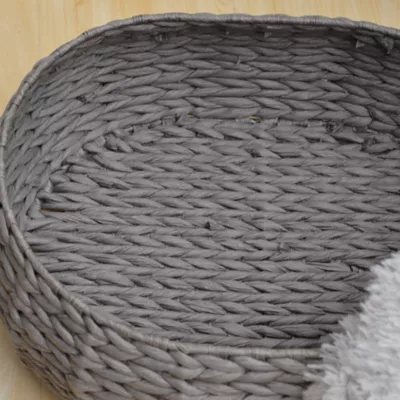 Product PetPals Buttercup Grey Handwoven Basket Pet Bed