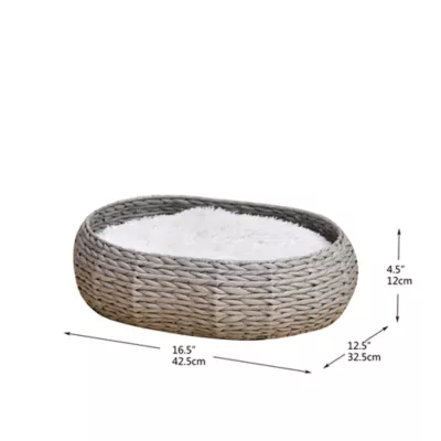 Product PetPals Buttercup Grey Handwoven Basket Pet Bed