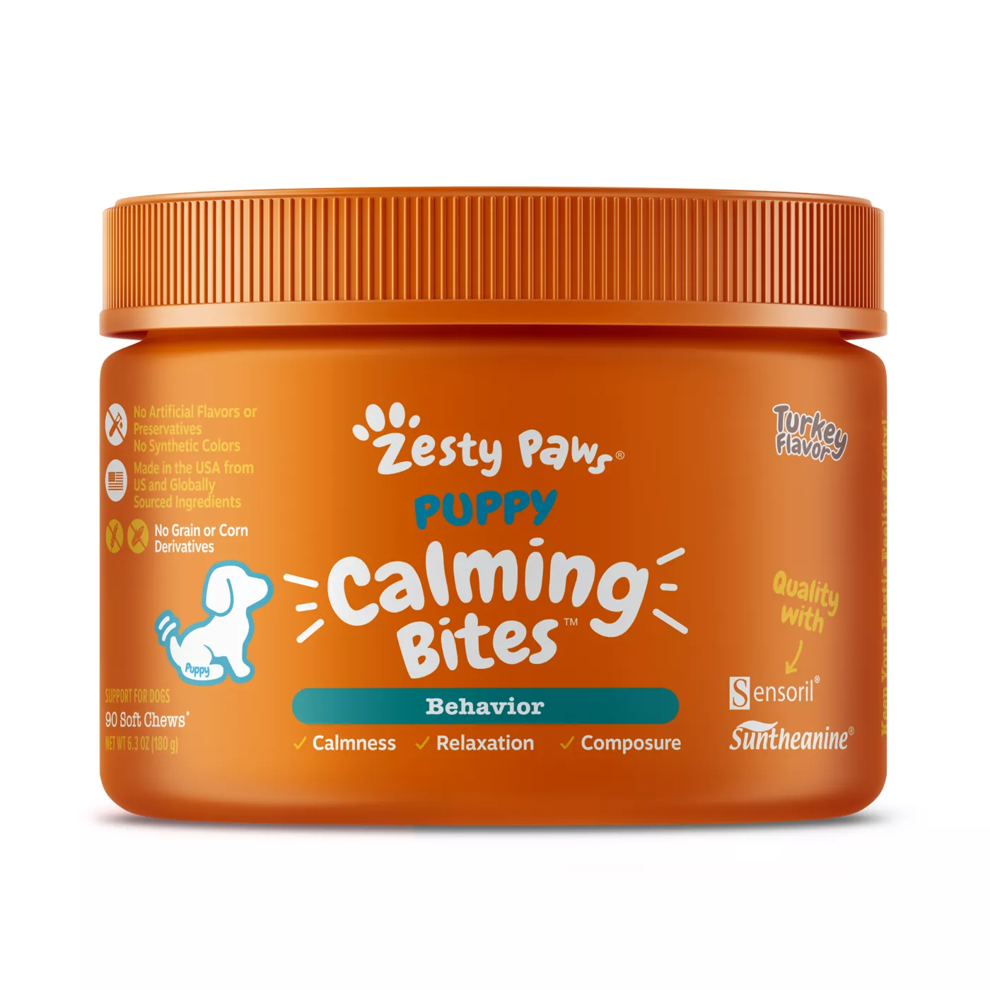 Zesty Paws Calming Bites for Puppy Turkey Flavor 90 Ct