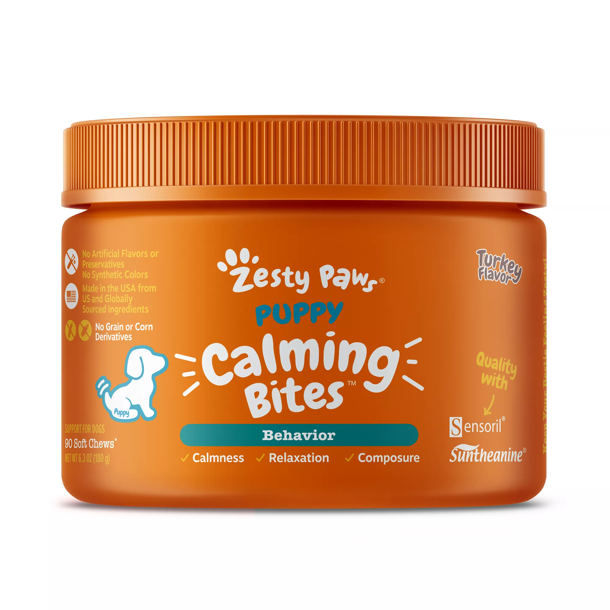 Zesty Paws Calming Bites for Puppy - Turkey Flavor - 90 Ct