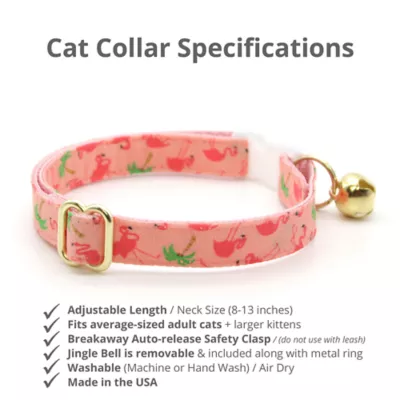 Product Made By Cleo® Flamingo Pink Tropical Breakaway Cat Collar