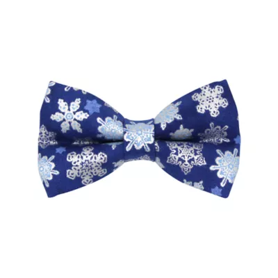 Product Made By Cleo® Shimmering Snowflakes Winter Blue Cat Bow Tie