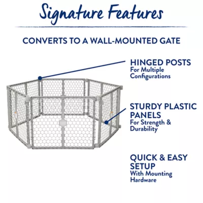 Top Paw® 2-in-1 Plastic Gate & Pet Pen - 6 Panel, Customizable Dog Playpen & Dog Gate - Image 4