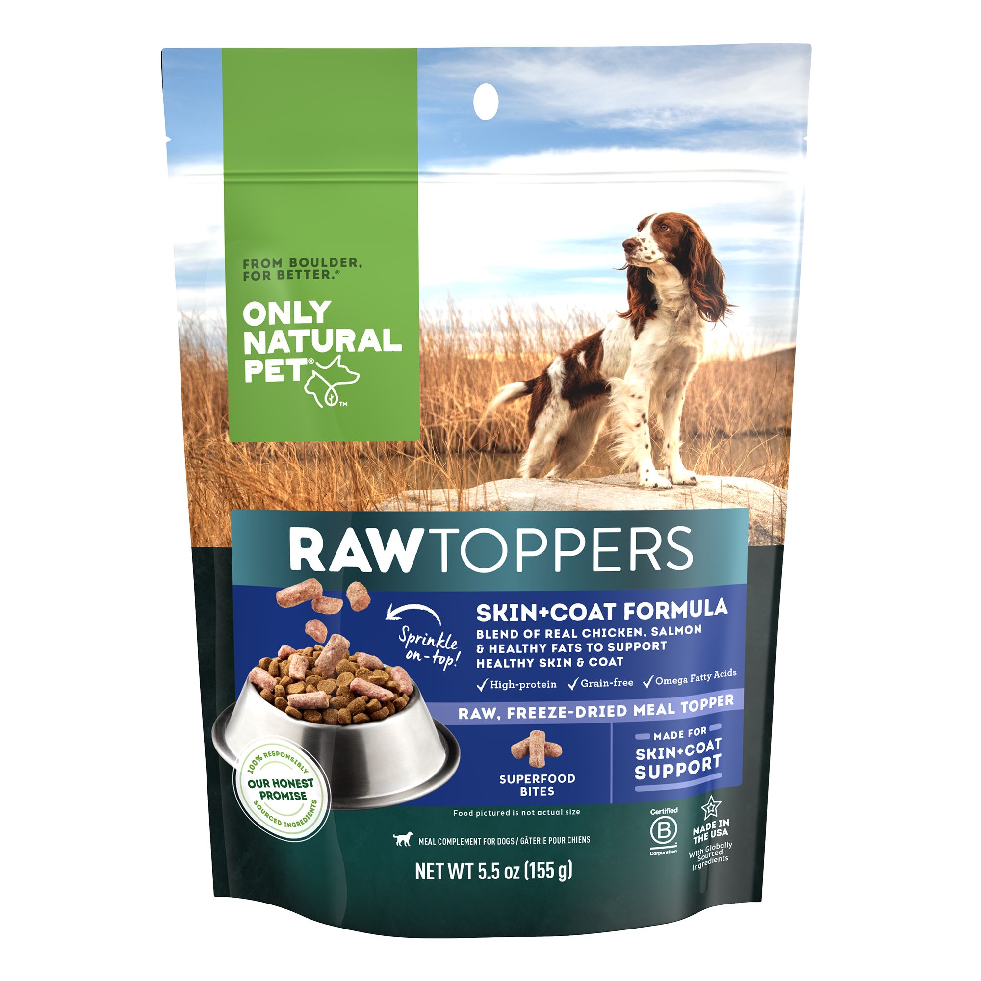 Only Natural Pet RawToppers Skin Coat Formula Dog Food Topper 5.5 Oz