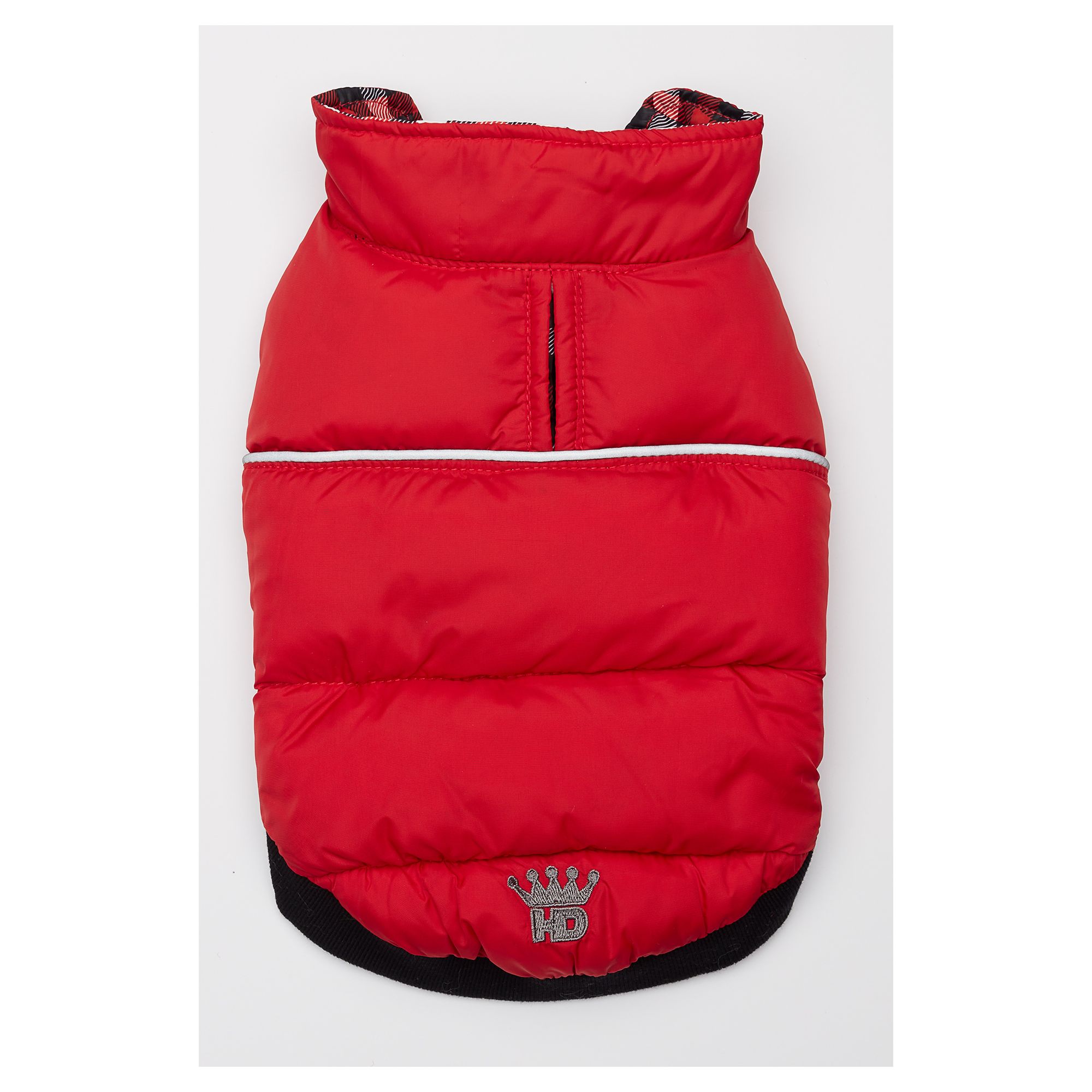 Hip Doggie Red Gingham Flex-Fit Reversible Dog Coat