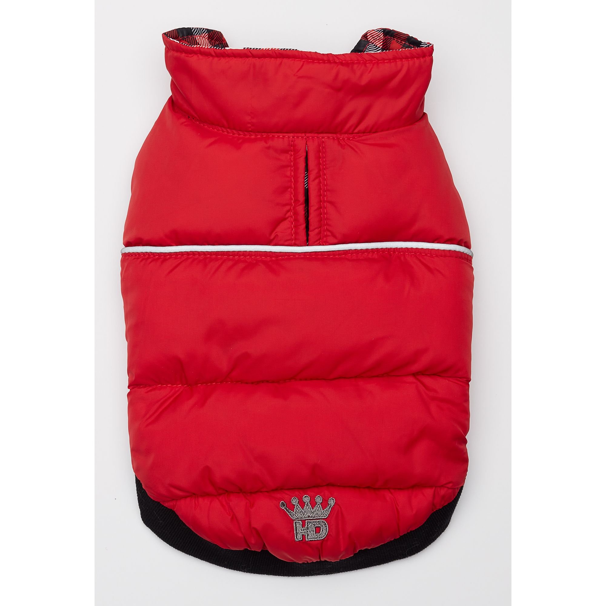 Hip Doggie Red Gingham Flex-Fit Reversible Dog Coat
