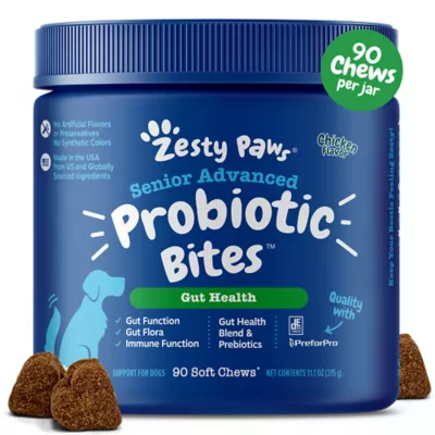 Product Zesty Paws Senior Advanced Probiotic Bites for Dogs - Chicken Flavor - 90 Ct