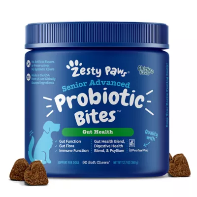 Product Zesty Paws Senior Advanced Probiotic Bites for Dogs - Chicken Flavor - 90 Ct