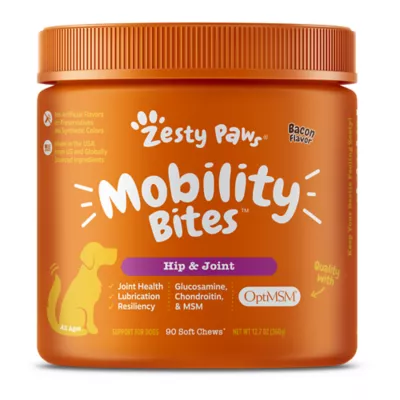 Product Zesty Paws Mobility Bites for Dogs - Bacon Flavor - 90 Ct