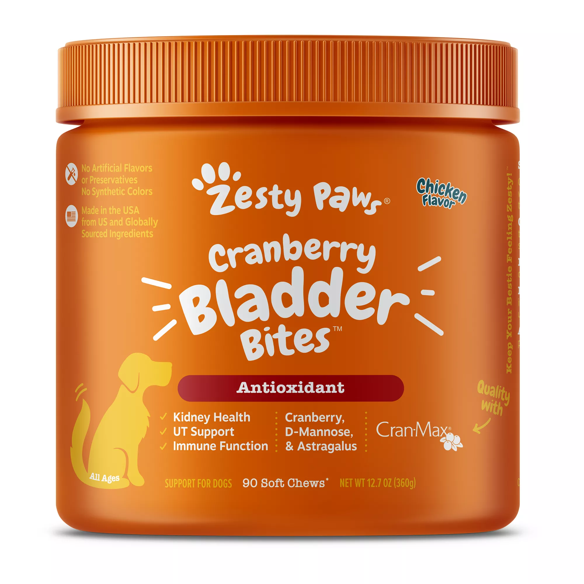 Zesty Paws Cranberry Bladder Bites - Chicken Flavor - 90 Ct