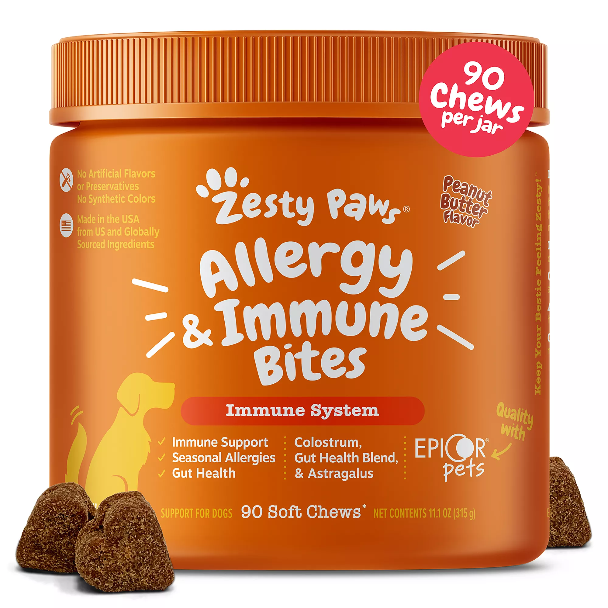 Zesty Paws Allergy & Immune Bites for Dogs - 90 Ct