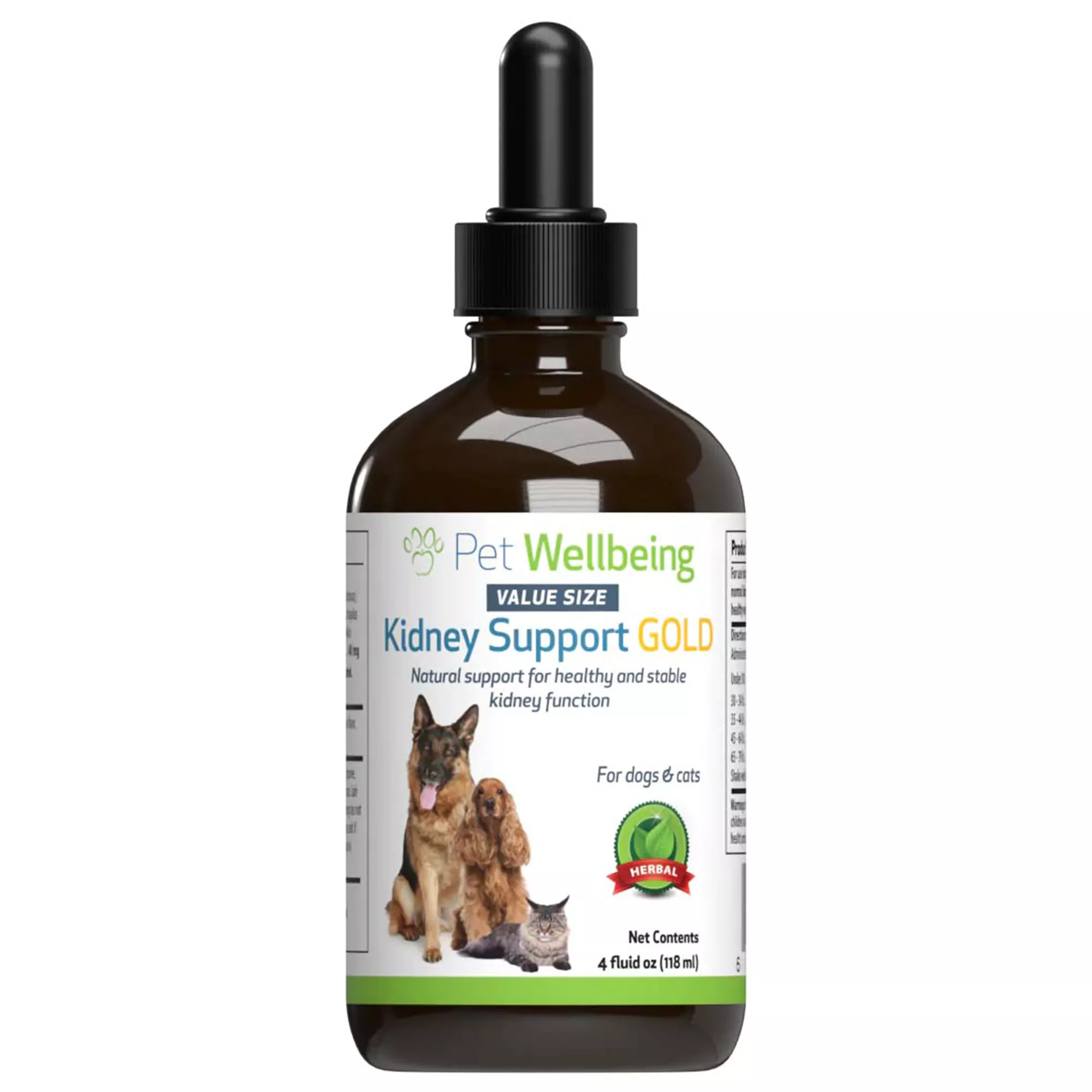 Pet Wellbeing Kidney Support GOLD Liquid Kidney Dog & Cat Supplement