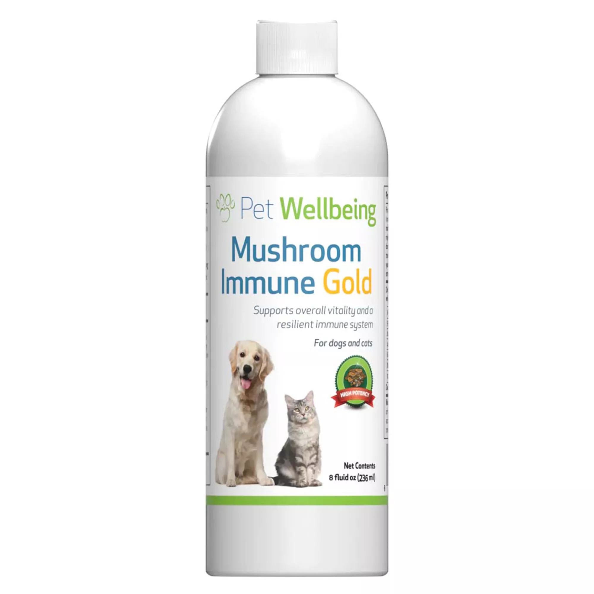 Pet Wellbeing Mushroom Immune GOLD Liquid Immune Dog & Cat Supplement