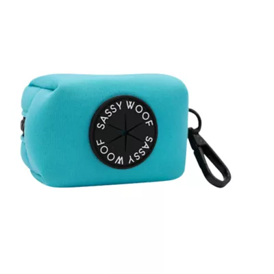 Sassy Woof Dog Waste Bag Holder, Neon Colored Bag Holder W/ Carabiner Clip For Convenient Access - Image 1