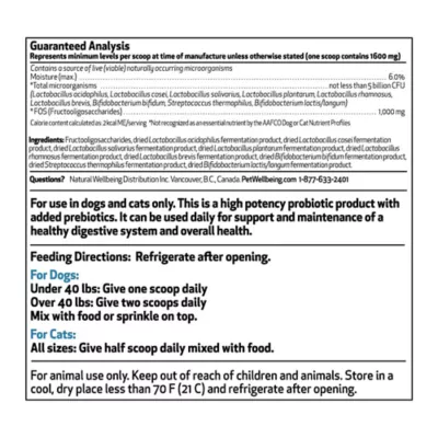 Product Pet Wellbeing Ultimate Probiotic 9 Strains Powder Digestive Dog & Cat Supplement