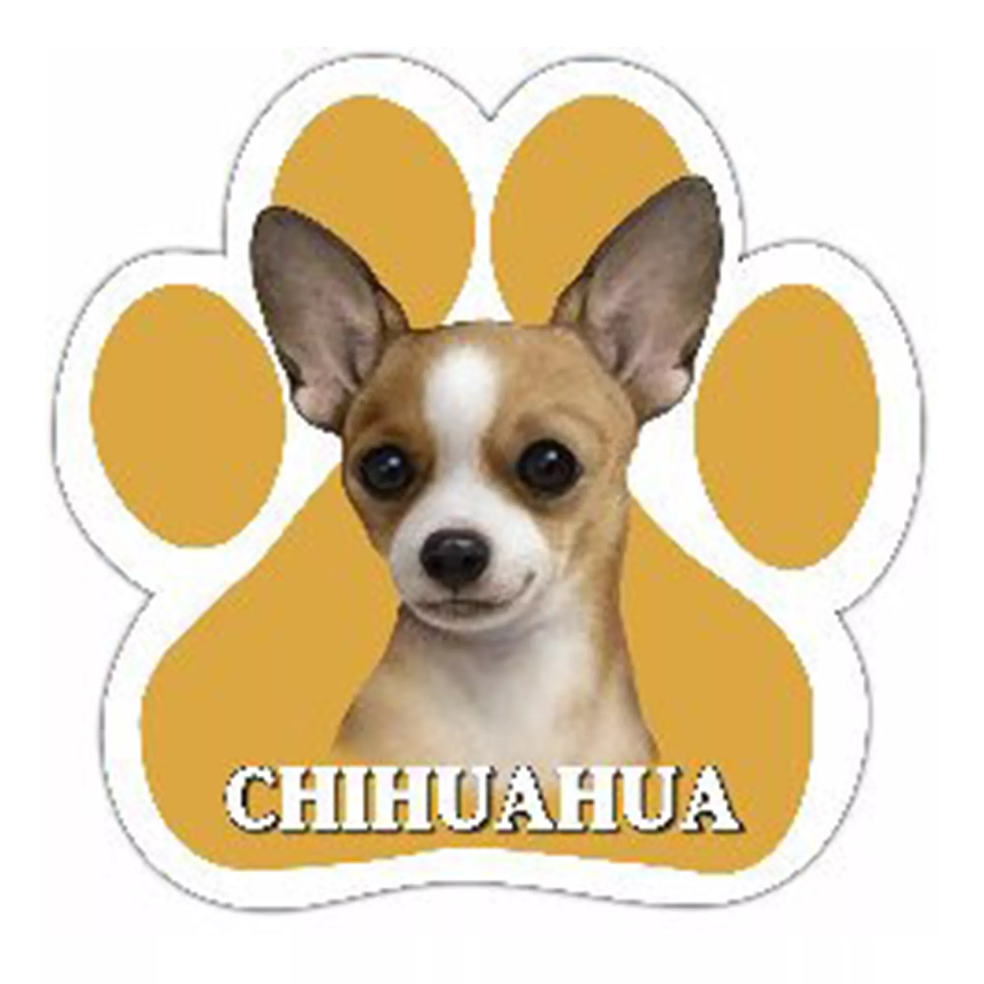 E&S Pets Tan Chihuahua Paw Shaped Car Magnet