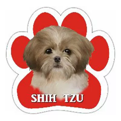 Product E&S Pets Tan and White Shih Tzu Paw Shaped Car Magnet