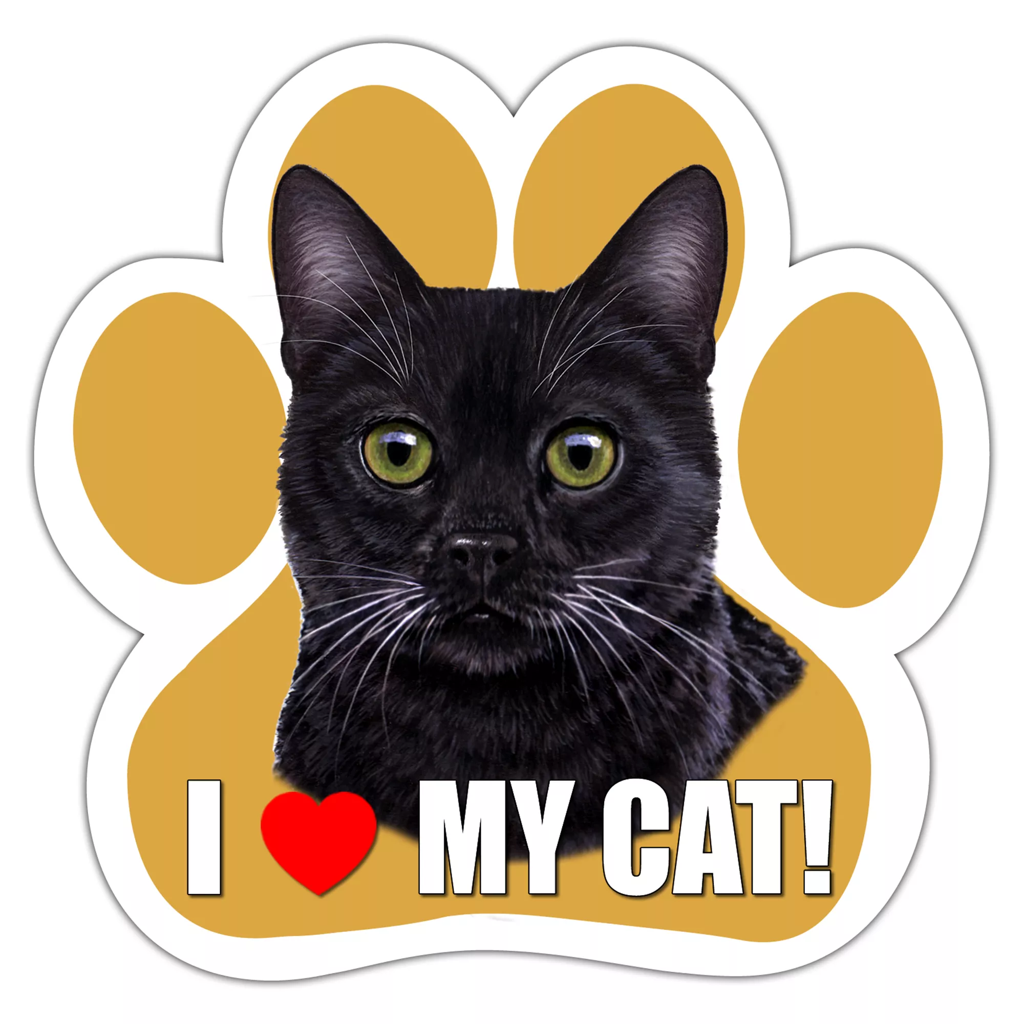 E&S Pets Black Cat Paw Shaped Car Magnet