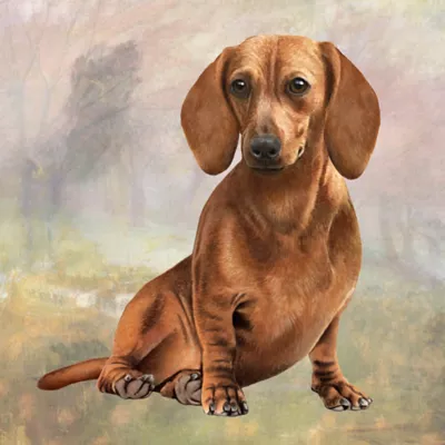 Product E&S Pets Red Dachshund Square Coaster