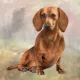 Product E&S Pets Red Dachshund Square Coaster