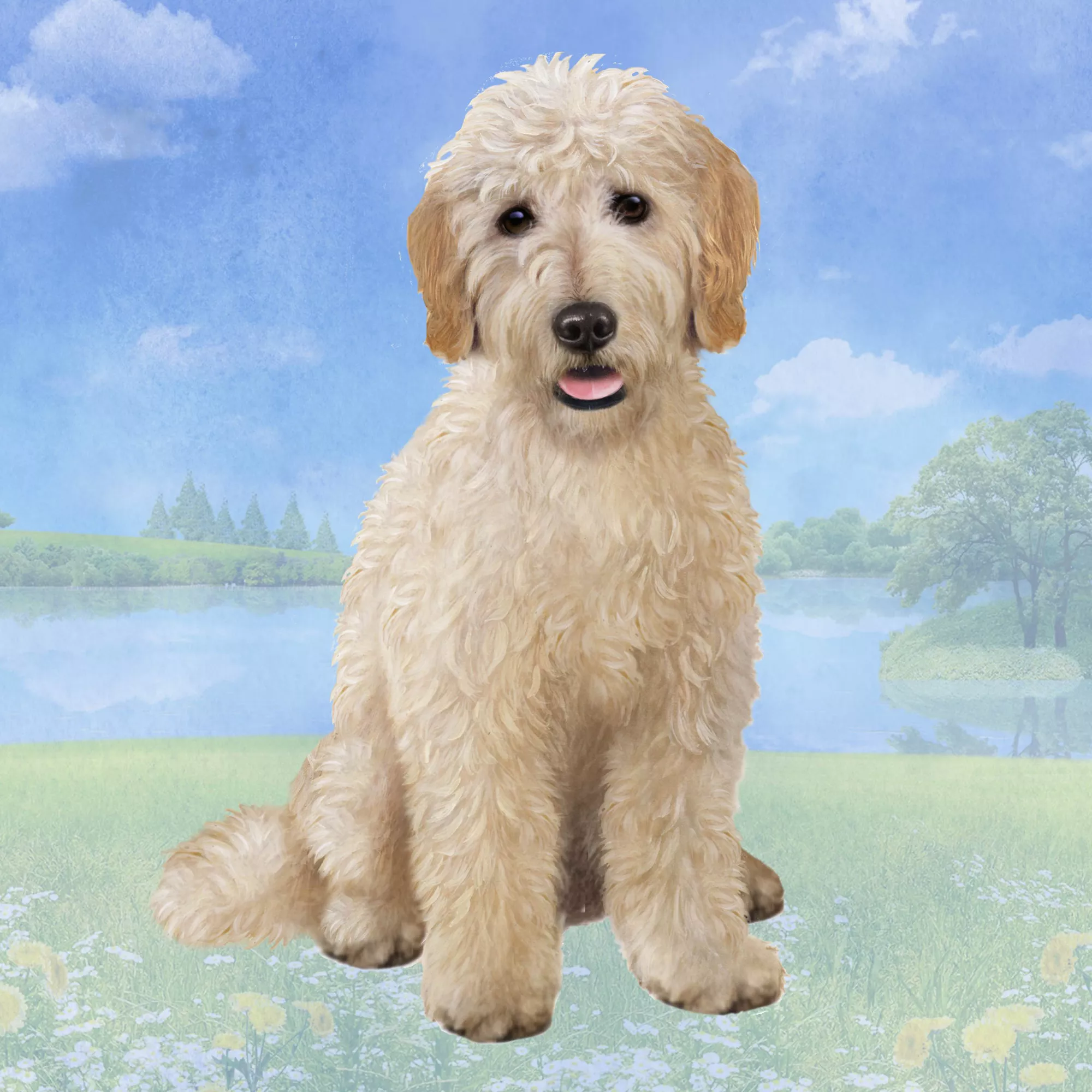 E&S Pets Goldendoodle Square Coaster