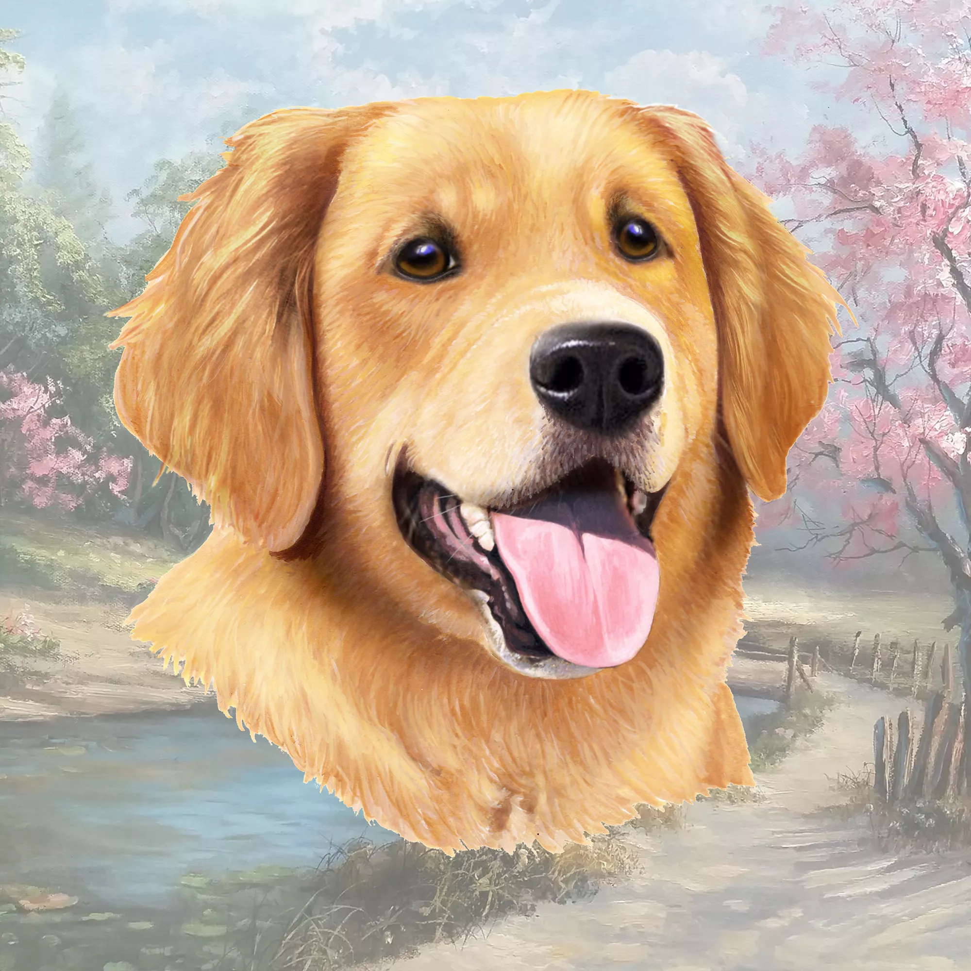 E&S Pets Golden Retriever Square Coaster