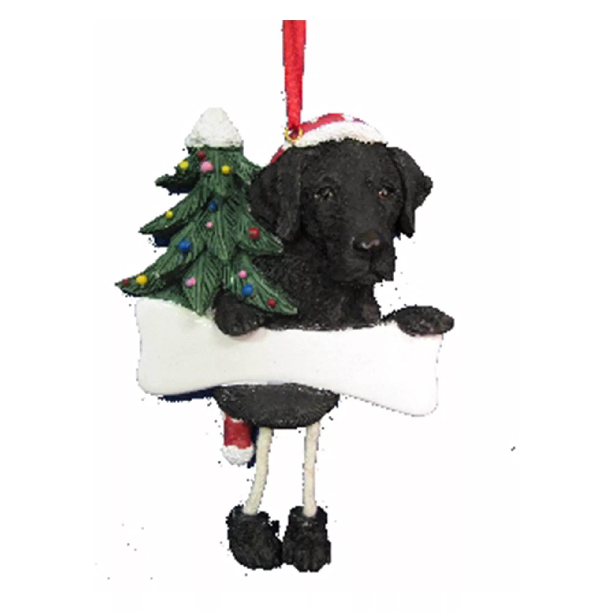 E&S Pets Personalized Black Labrador Dangling Legs Ornament