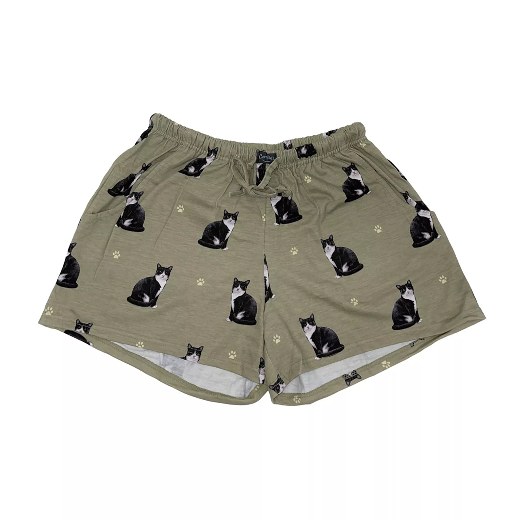 E&S Pets Black and White Cat Shorts for People