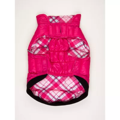 Hip Doggie Pink Plaid Flex-Fit Reversible Dog Coat - Image 3