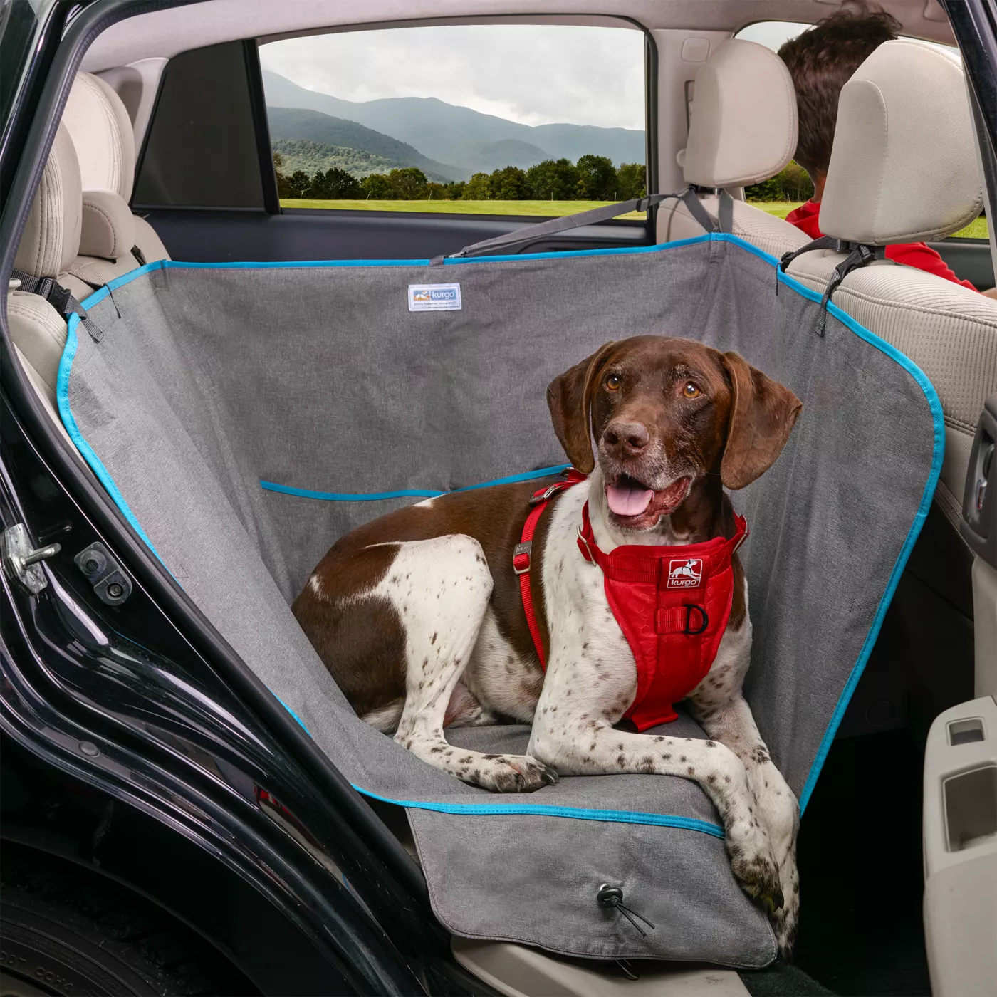 Kurgo Heather Half Dog Hammock Half Car Seat Cover Water Resistant 27.5 Wide Heather Grey