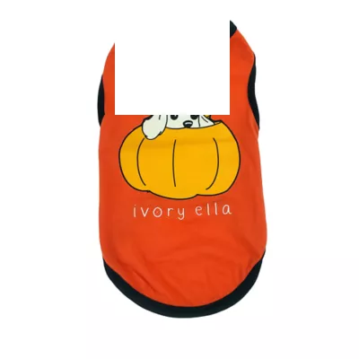 Hip Doggie Ivory Ella Halloween Pumpkin Dog Tee - Image 1